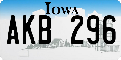 IA license plate AKB296