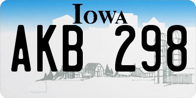 IA license plate AKB298
