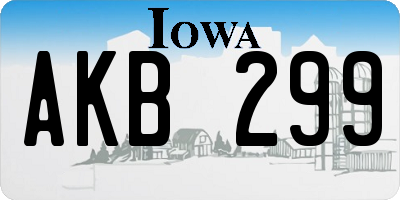 IA license plate AKB299