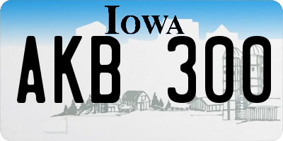 IA license plate AKB300