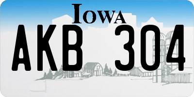 IA license plate AKB304