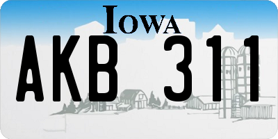 IA license plate AKB311