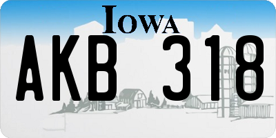 IA license plate AKB318