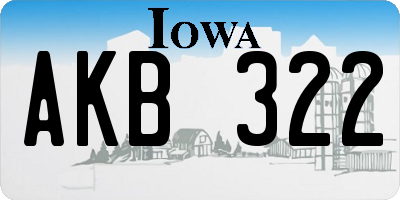 IA license plate AKB322