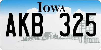 IA license plate AKB325