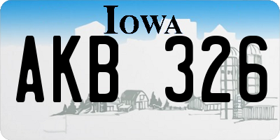 IA license plate AKB326