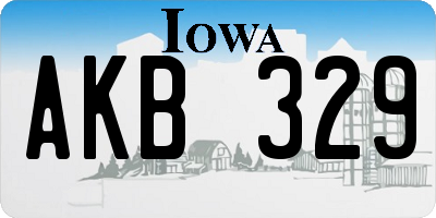 IA license plate AKB329