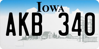 IA license plate AKB340