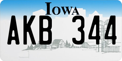 IA license plate AKB344