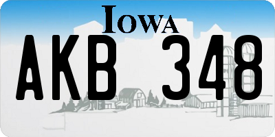 IA license plate AKB348