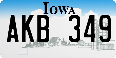 IA license plate AKB349