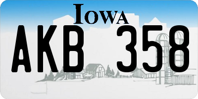 IA license plate AKB358