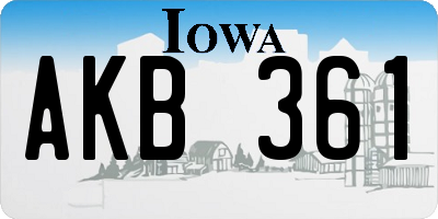 IA license plate AKB361
