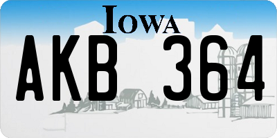 IA license plate AKB364