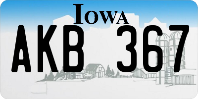 IA license plate AKB367