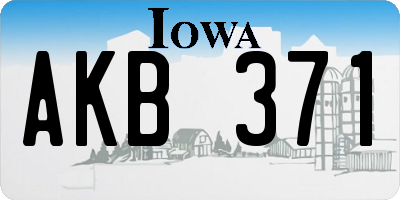 IA license plate AKB371