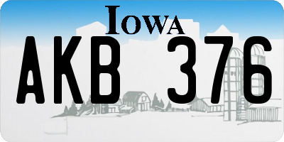 IA license plate AKB376