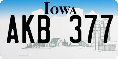 IA license plate AKB377