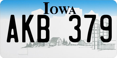 IA license plate AKB379