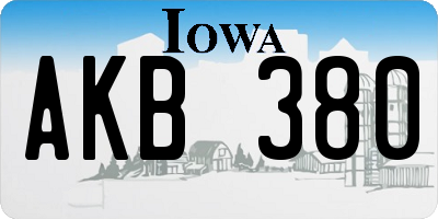 IA license plate AKB380