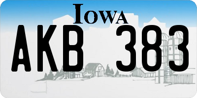 IA license plate AKB383