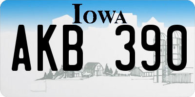 IA license plate AKB390