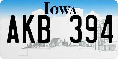 IA license plate AKB394