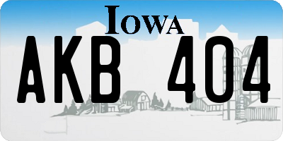 IA license plate AKB404