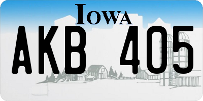 IA license plate AKB405