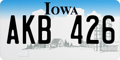 IA license plate AKB426