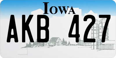 IA license plate AKB427