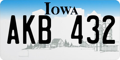 IA license plate AKB432