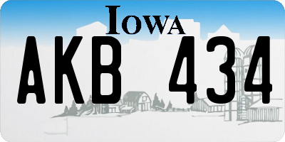 IA license plate AKB434