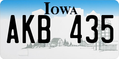 IA license plate AKB435