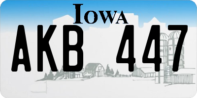 IA license plate AKB447