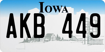 IA license plate AKB449