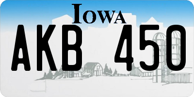 IA license plate AKB450