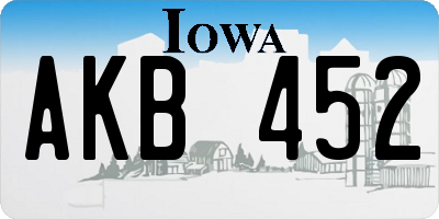 IA license plate AKB452