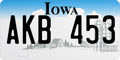 IA license plate AKB453