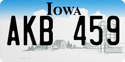 IA license plate AKB459