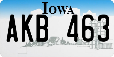 IA license plate AKB463