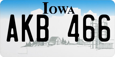 IA license plate AKB466