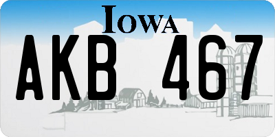 IA license plate AKB467