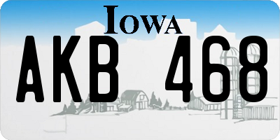 IA license plate AKB468