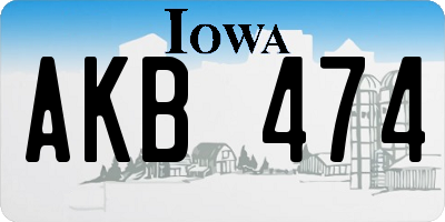 IA license plate AKB474