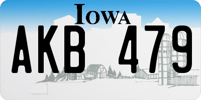 IA license plate AKB479