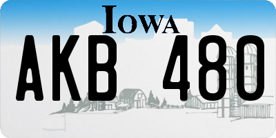 IA license plate AKB480