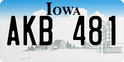 IA license plate AKB481