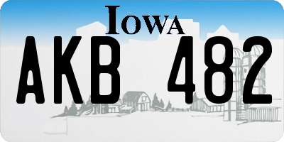 IA license plate AKB482