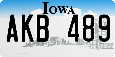 IA license plate AKB489